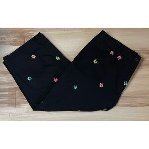 Harve Benard High Rise Capris Flip Flop Pattern Black Size 10